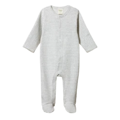 Cotton Stretch And Grow - Grey Marl Stripe