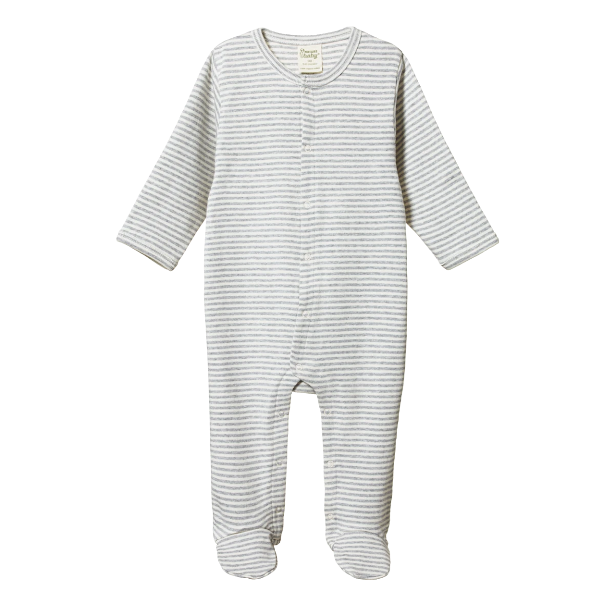 Cotton Stretch And Grow - Grey Marl Stripe 1 Cotton Stretch And Grow - Grey Marl Stripe