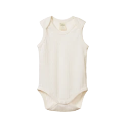 Pointelle Singlet Bodysuit - Natural
