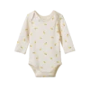 Pointelle Long Sleeve Bodysuit - Lemon Print