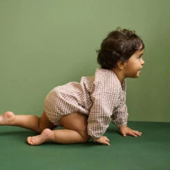 Meadow Bodysuit Gingham - Twilight Check -METRO BABY SHOP nb115456 twilight check 1