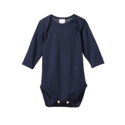 Merino Long Sleeve Bodysuit VARIOUS COLOURS -METRO BABY SHOP nb22541 navy