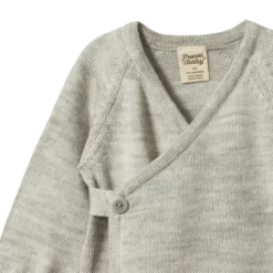 Merino Knit Kimono Jacket VARIOUS COLOURS -METRO BABY SHOP nb2364 light grey marl 1 min