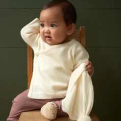 Merino Knit Kimono Jacket VARIOUS COLOURS -METRO BABY SHOP nb2364 natural 2