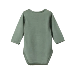 Merino Long Sleeve Bodysuit VARIOUS COLOURS -METRO BABY SHOP nb24541 nettle ls bodysuit back min