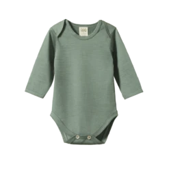 Merino Long Sleeve Bodysuit VARIOUS COLOURS -METRO BABY SHOP nb24541 nettle ls bodysuit front min