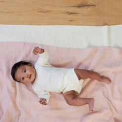 Organic Cotton Long Sleeve Bodysuit - Natural -METRO BABY SHOP nb36005 rose dust