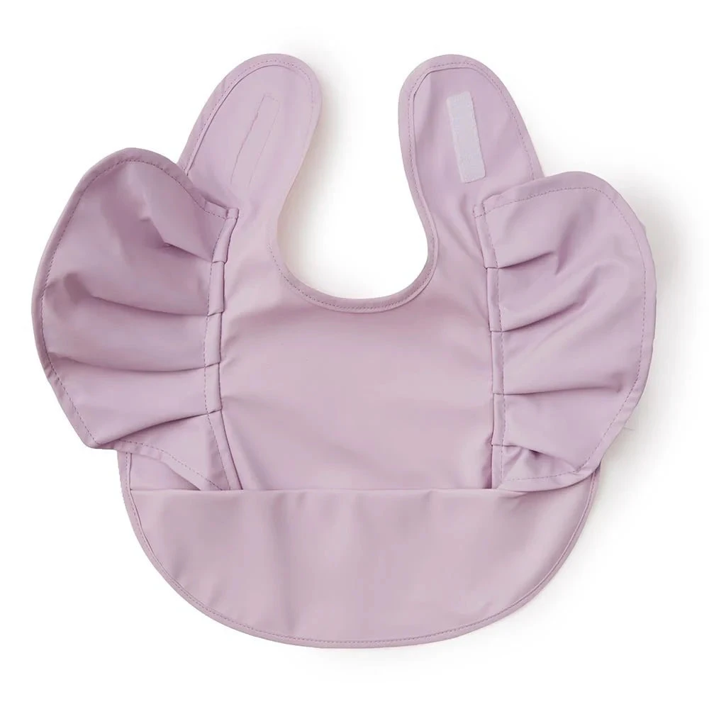 Waterproof Frill Snuggle Bib - Lavender 1 Waterproof Frill Snuggle Bib - Lavender