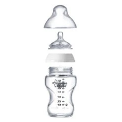 Tommee Tippee Closer To Nature Glass Bottle With Medium Flow Teat VARIOUS SIZES -METRO BABY SHOP tommee tippee closer to nature glass bottle 2